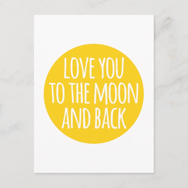 Cartão Postal Amo-te à lua e de volta (Frente)