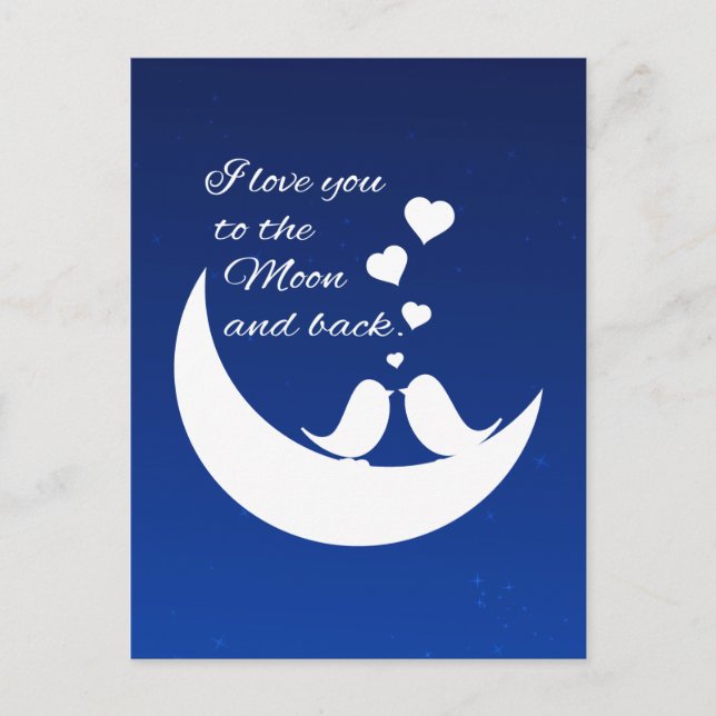 Cartão Postal Amo-te à Lua e Volta (Frente)