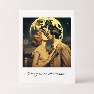 Cartão Postal Amo-te à lua, poster de viagens personalizável