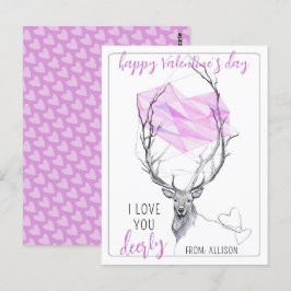 Cartão Postal Amo-te muito Dia de os namorados de coração rosa