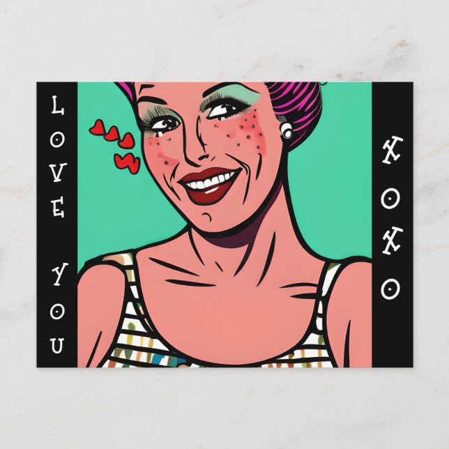 Cartão Postal Amo Você xoxo Saudade de Você (Frente)