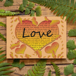 Cartão Postal Amor 1 Coríntios 13 Corações