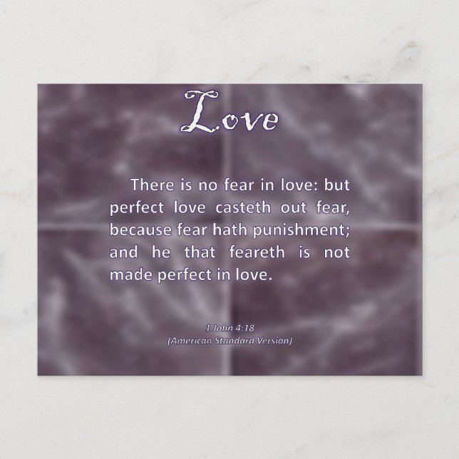 Cartão Postal Amor 1 John 4-18 (Frente)