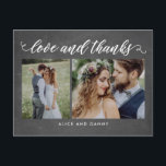 Cartão Postal Amor Agradecido Obrigado Cartão-postal Chalkboard<br><div class="desc">Enviar sua nota de agradecimento será uma brisa com este obrigado e chique que você faz. Visite nossa sala de exposição de designs em WWW.BERRYBERRYSWEET.COM</div>