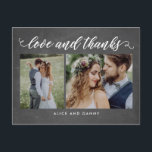 Cartão Postal Amor Agradecido Obrigado Cartão-postal Chalkboard<br><div class="desc">Enviar sua nota de agradecimento será uma brisa com este obrigado e chique que você faz. Visite nossa sala de exposição de designs em WWW.BERRYBERRYSWEET.COM</div>