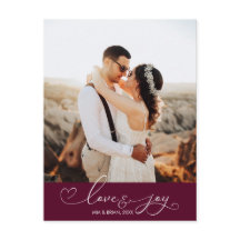 Amor & Alegria | Tipografia de Natal Foto Postal