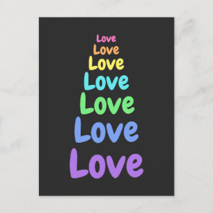 Cartão Postal Amor, Amor, Palavras Arco-Íris
