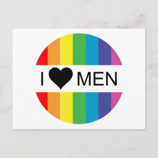 Cartão Postal amor arco-íris. eu amo homens.