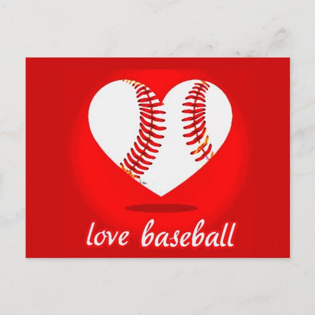 cartão postal, amor, beisebol (Frente)