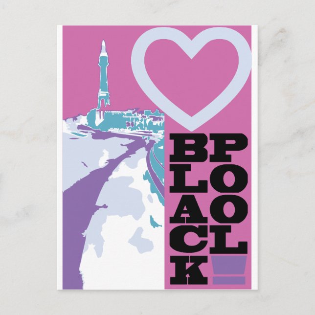 Cartão Postal Amor Blackpool (Frente)
