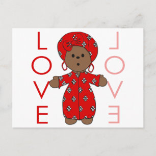 Cartão Postal Amor - Boneca Africana