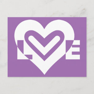 Cartão Postal Amor branco e roxo