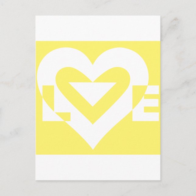 Cartão Postal Amor Branco em Amarelo (Frente)