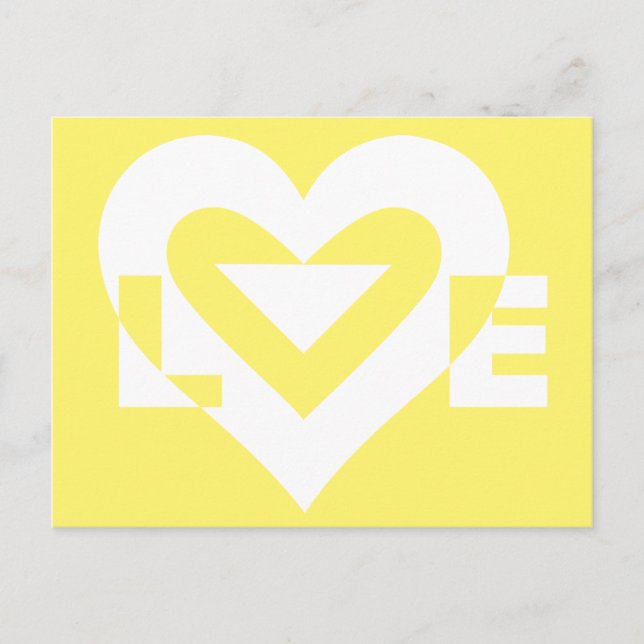 Cartão Postal Amor Branco em Amarelo (Frente)