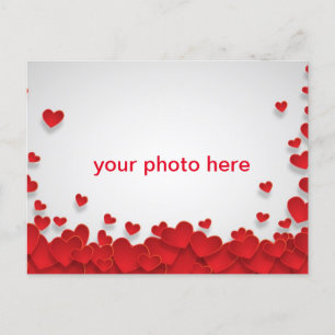 Cartão Postal Amor cardíaco com fotografia