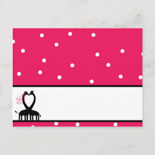 Cartão Postal Amor com Girafa Preta/Rosa Quente/Cartão de Luz Pr