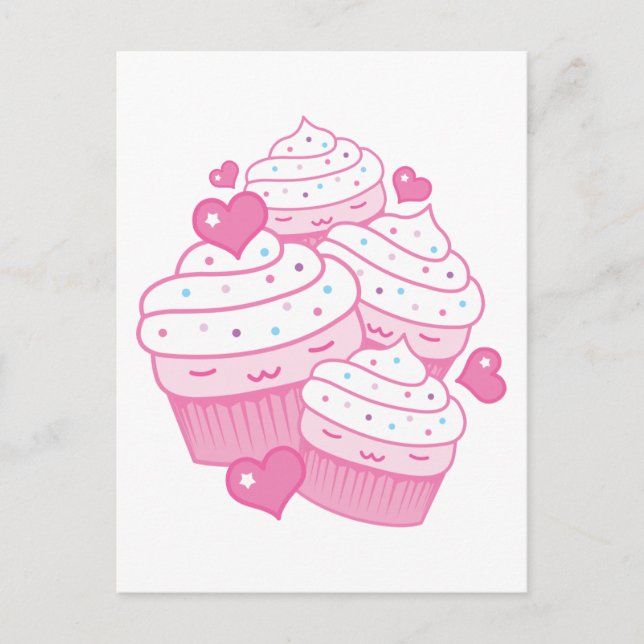 Cartão Postal amor cupcake (Frente)