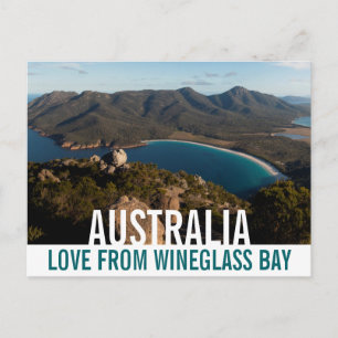Cartão Postal Amor da Austrália Baía Wineglass Tasmânia