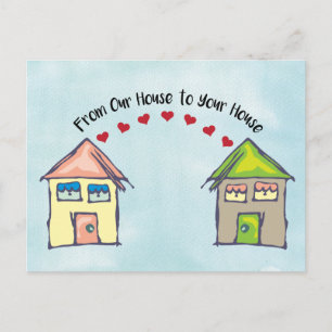 Cartão Postal Amor da nossa casa para a sua casa com desenho div