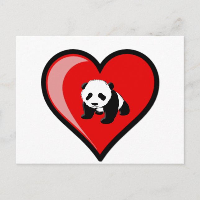 Cartão Postal amor da panda (Frente)