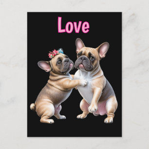 Cartão Postal Amor de Bulldog Francês  Bulldog Francês