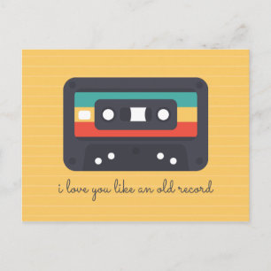 Cartão Postal Amor de Cassete Linhas Amarelas
