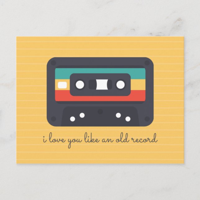 Cartão Postal Amor de Cassete Linhas Amarelas (Frente)