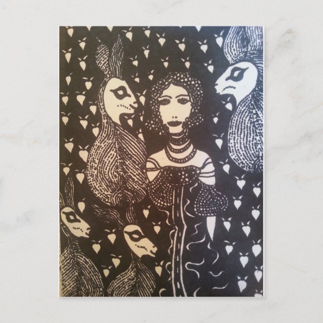 Cartão Postal Amor de coelho (Frente)