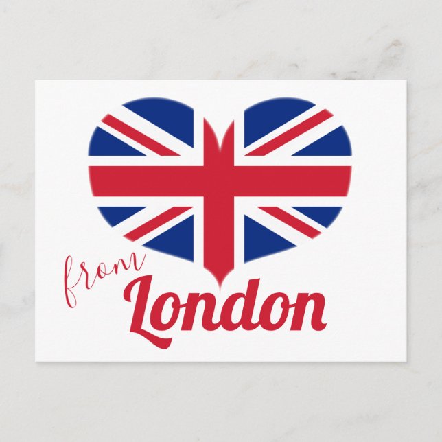 Cartão Postal Amor de Londres | Cabeçalho Reino Unido Bandeira U (Frente)