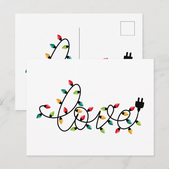 Cartão Postal Amor de Luzes de Natal (Frente/Verso)