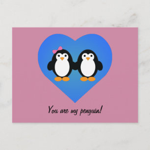 Cartão Postal Amor de Pinguim