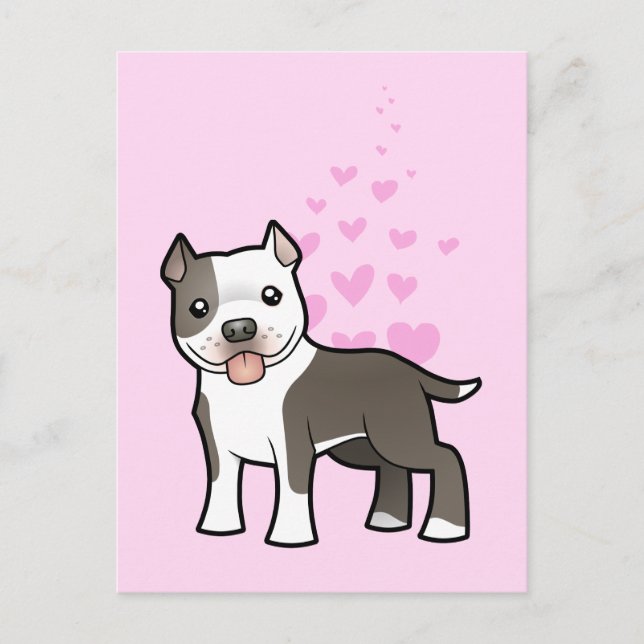 Cartão Postal Amor de Pitbull / American Staffordshire Terrier (Frente)