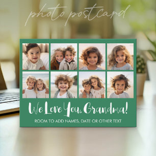 Cartão Postal Amor de Vovó - 8 Colagem de Fotos - Personalizado