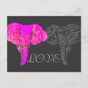 CARTÃO POSTAL AMOR DO ELEFANTE