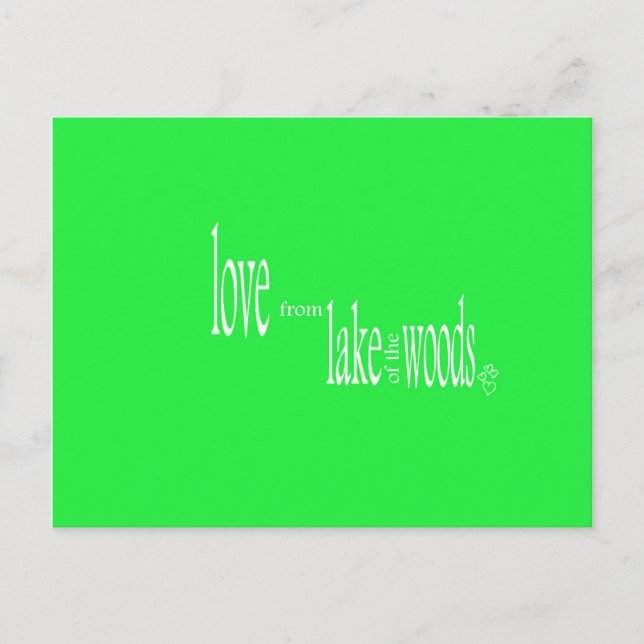 Cartão Postal Amor do lago dos bosques (Frente)