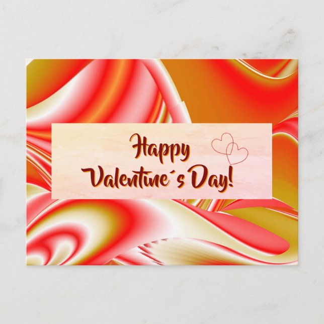 Cartão Postal Amor e Abstrato 3D Rainbowart Dourado (Frente)