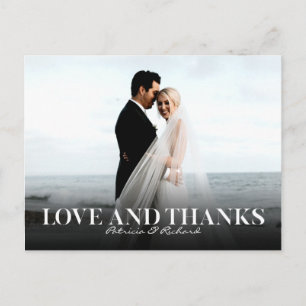 Cartão Postal Amor E Agradecimento Simples Casamento Obrigado Fo
