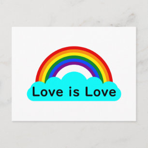 Cartão Postal Amor é Amor - Cartão-postal LGBT Rainbow