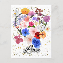 Cartão Postal Amor e Flores