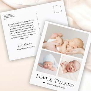 Cartão Postal Amor e Gratidão Bebe Reunião com foto personalizad