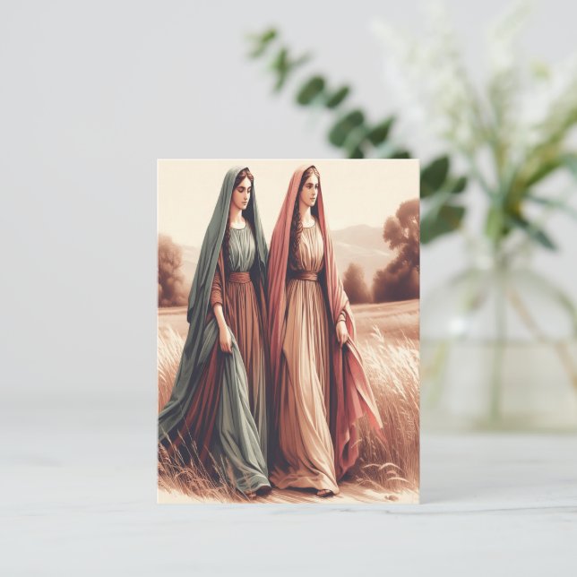 Cartão Postal Amor e Lealdade de Ruth na Viagem (Em pé/Frente)