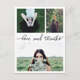 Cartão Postal Amor E Obrigados Manuscritos Três Fotos De Formand