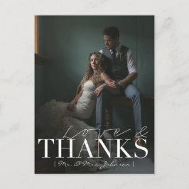 Cartão Postal Amor e Obrigados modernos | Casamento Obrigado Fot