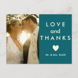 Cartão Postal Amor e Obrigados Obrigado