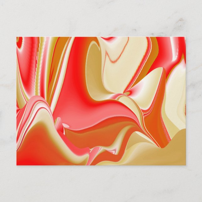 Cartão Postal Amor e Ouro Abstrato 3D Arco-íris (Frente)