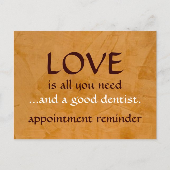 Cartão Postal Amor E Um Bom Dentista (Frente)