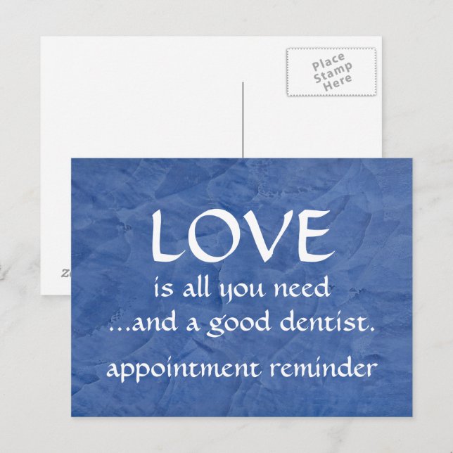 Cartão Postal Amor E Um Bom Dentista (Frente/Verso)