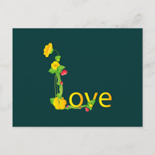Cartão Postal Amor em Flores Amarelas
