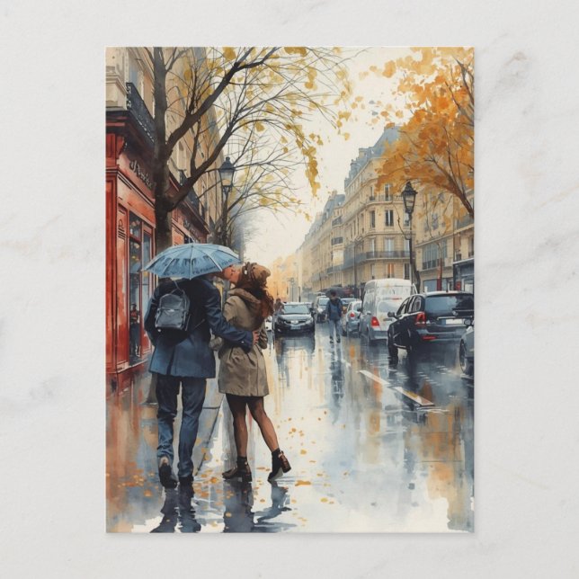 Cartão Postal Amor em Paris (Frente)