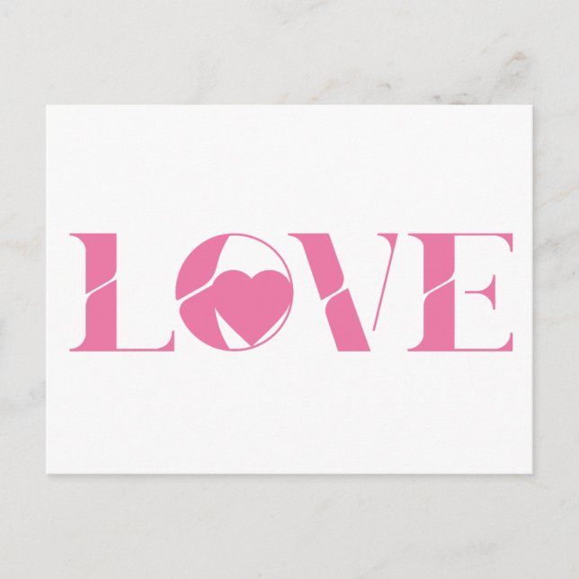 Cartão Postal Amor em Texto Rosa Dia dos Namorados (Frente)